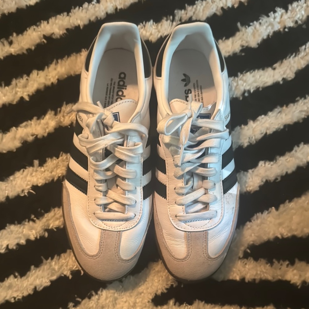 Adidas Classic White and Black Trainers